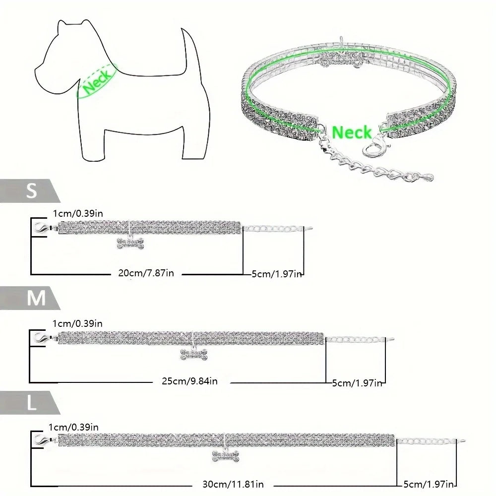 Adjustable Sparkly Necklace for Pets - 50kobo
